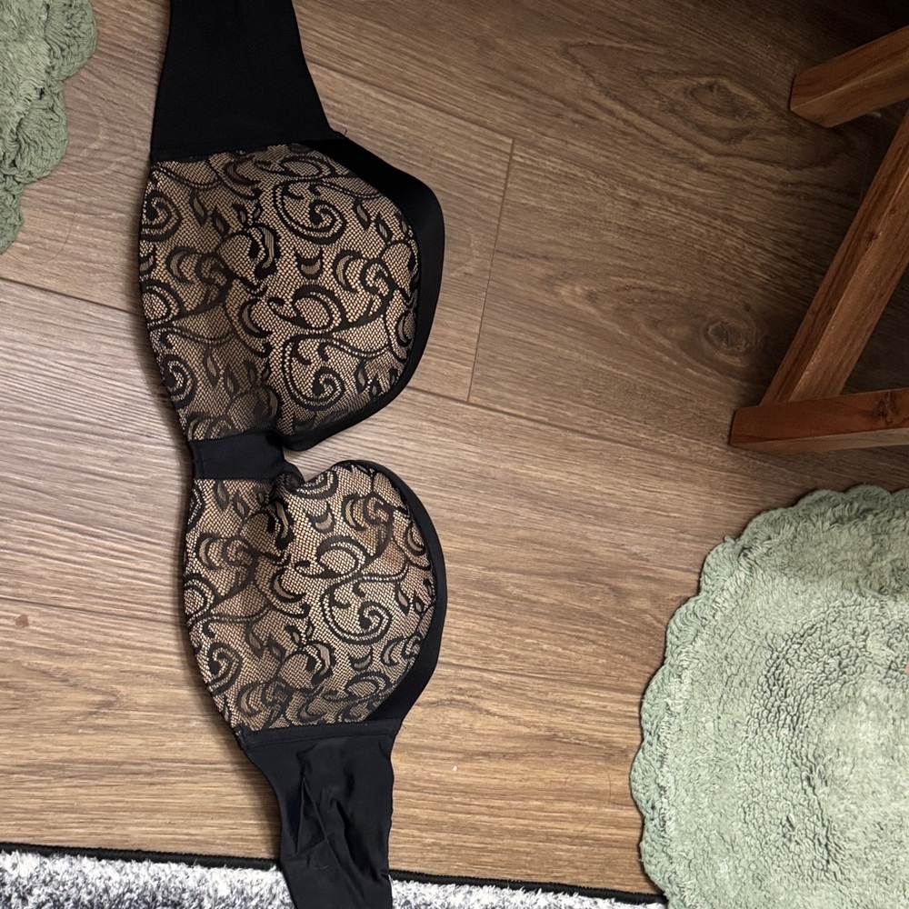 Black Lace Bra with Sheer Design